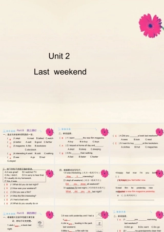 六年级英语下册 Unit 2 Last weekend Part B习题课件 人教PEP版-人教PEP小学六年级下册英语课件