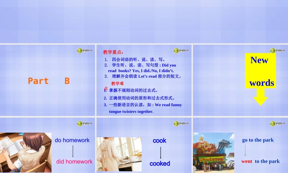 六年级英语下册 unit3 last weekend PartB课件 人教PEP