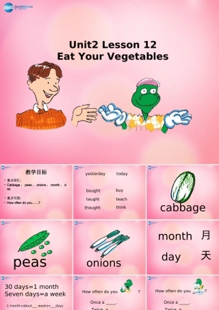 六年级英语下册 Unit 2 Lesson 12 Eat your vegetables课件 冀教版（三起）-冀教版小学六年级下册英语课件