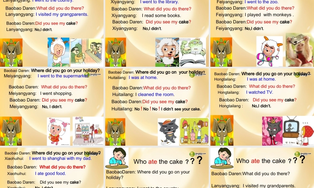 六年级英语下册 unit4 my holiday PartA课件 人教PEP