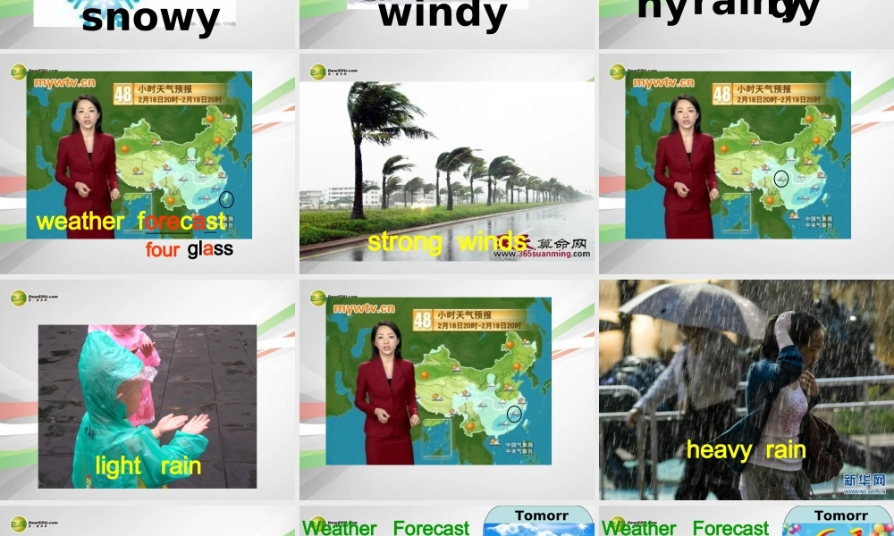 六年级英语下册 Unit 10 Tomorrow will be rainy课件（1） 湘少版