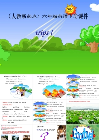 六年级英语下册 Unit 15(1) 第一课时课件 人教新起点