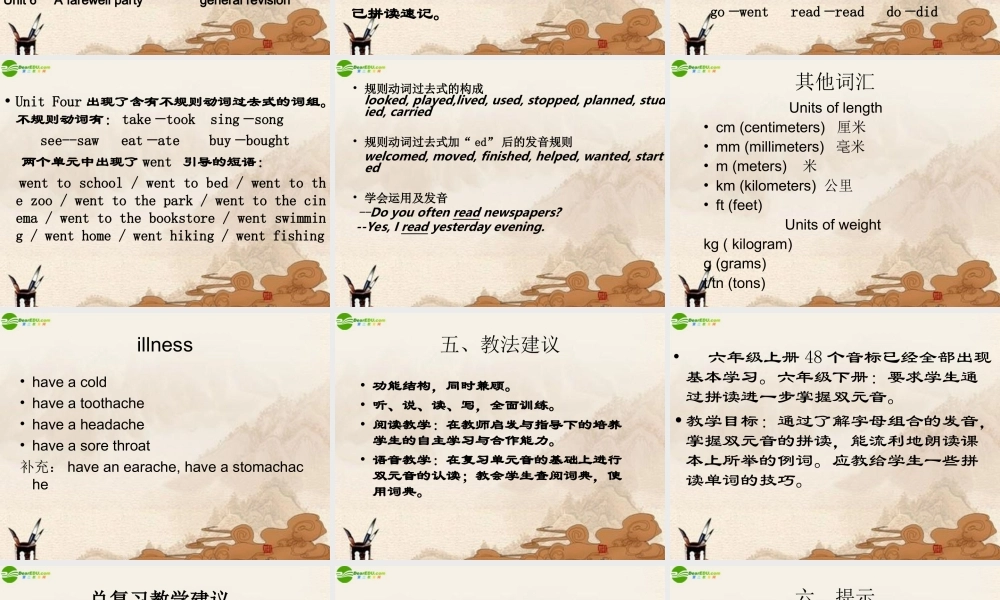 六年级英语下册 教材分析课件 人教PEP
