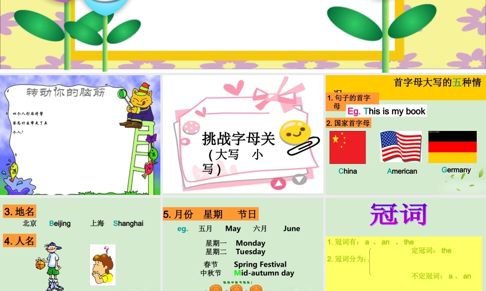 六年级英语下册 期末复习 冠词课件 人教PEP