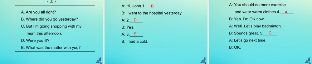 六年级英语下册 期末专题复习 情景交际专项复习习题课件 人教PEP版-人教PEP小学六年级下册英语课件