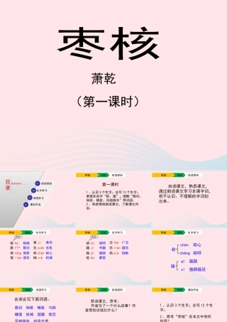 六年级语文上册 第一单元 2《枣核》（第1课时）教学课件 北京版-北京版小学六年级上册语文课件