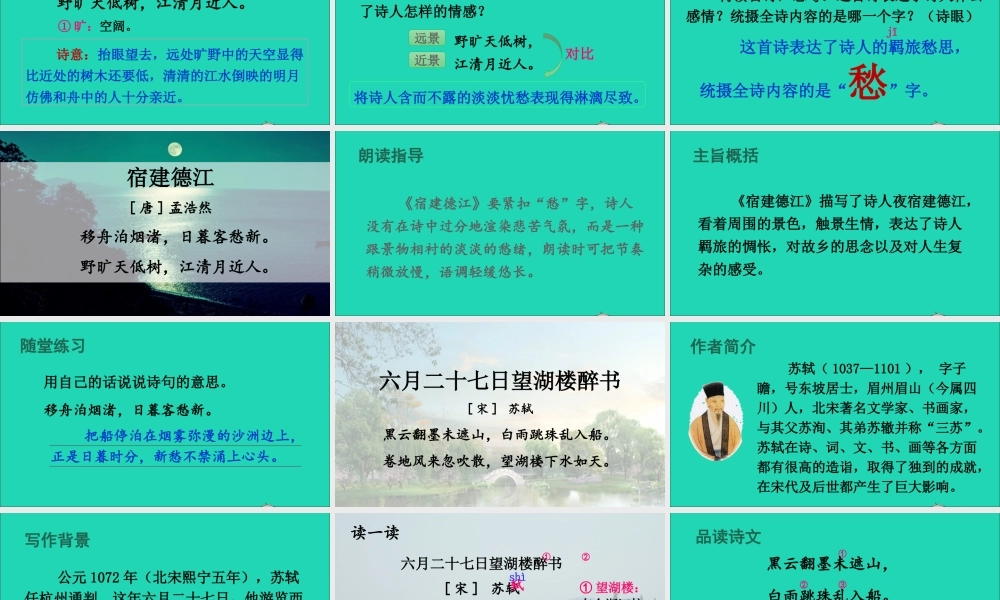 六年级语文上册 第一单元 3 古诗词三首课件