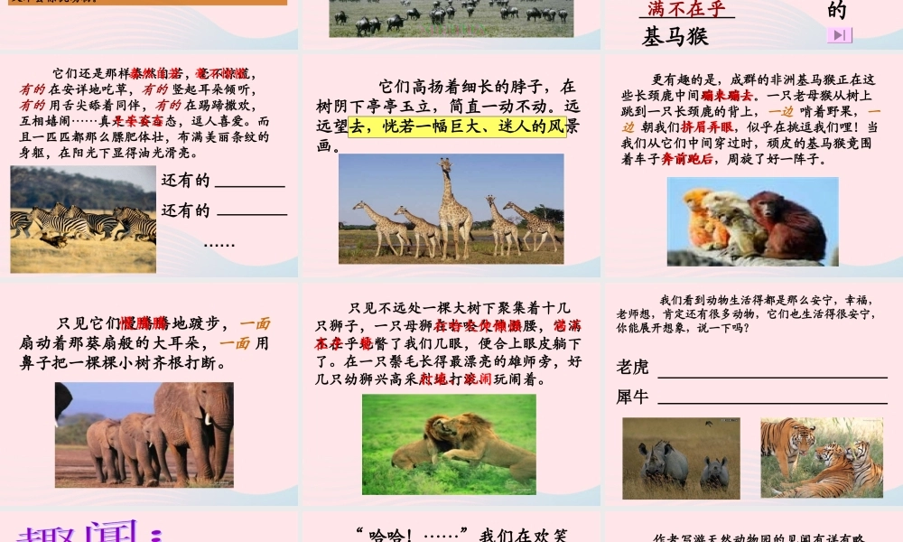 六年级语文上册 第二单元 5《天然动物园漫游记》精品课件 北京版-北京版小学六年级上册语文课件