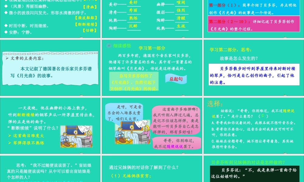 六年级语文上册 第七单元 22 月光曲课件