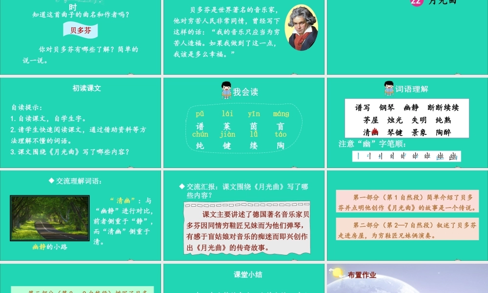 六年级语文上册 第七单元 22《月光曲》课件
