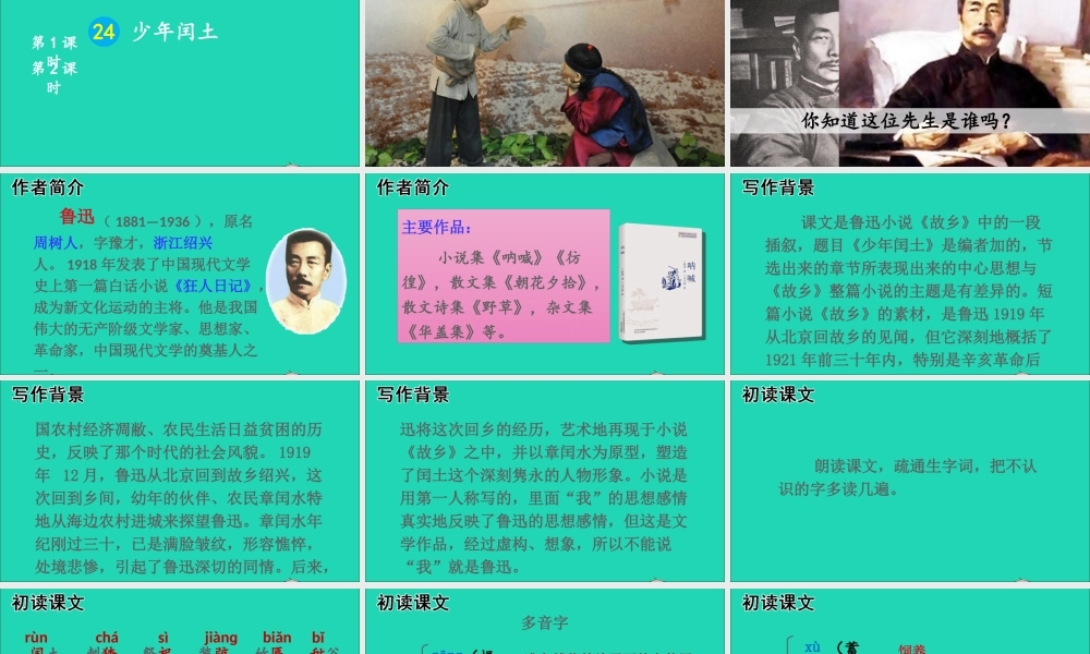 六年级语文上册 第八单元 闰土课件