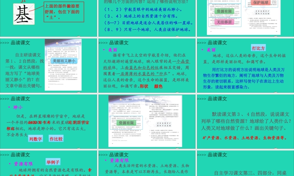 六年级语文上册 第六单元 18 只有一个地球课件