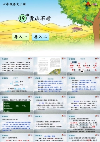 六年级语文上册 第六单元 19 青山不老