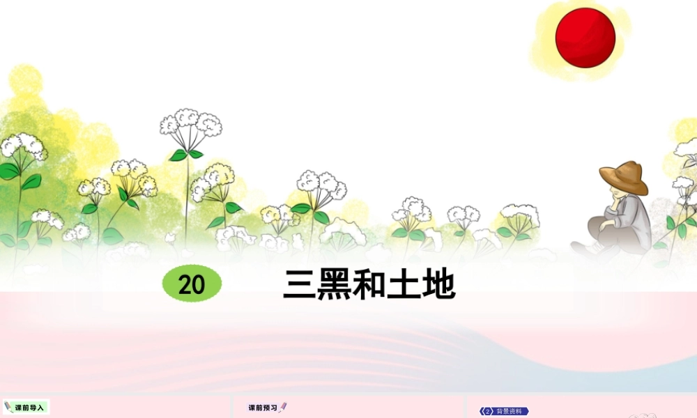 六年级语文上册 第六单元 20 三黑和土地教学课件 新人教版-新人教版小学六年级上册语文课件
