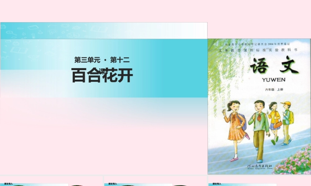 六年级语文上册 第三单元 12《百合花开》教学课件 冀教版-冀教版小学六年级上册语文课件