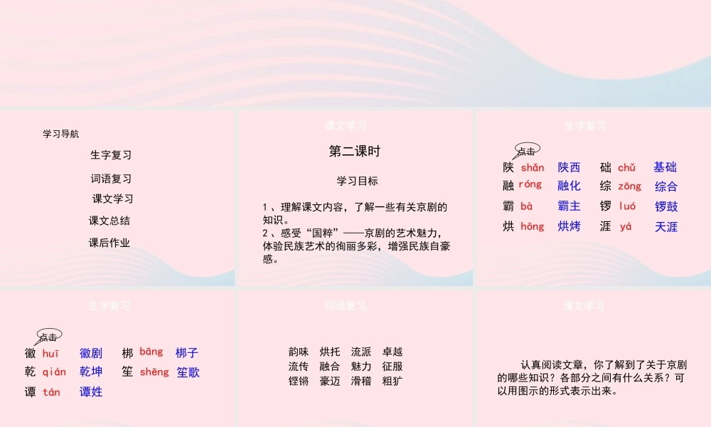 六年级语文上册 第六单元 27《京剧》名优课件 冀教版-冀教版小学六年级上册语文课件