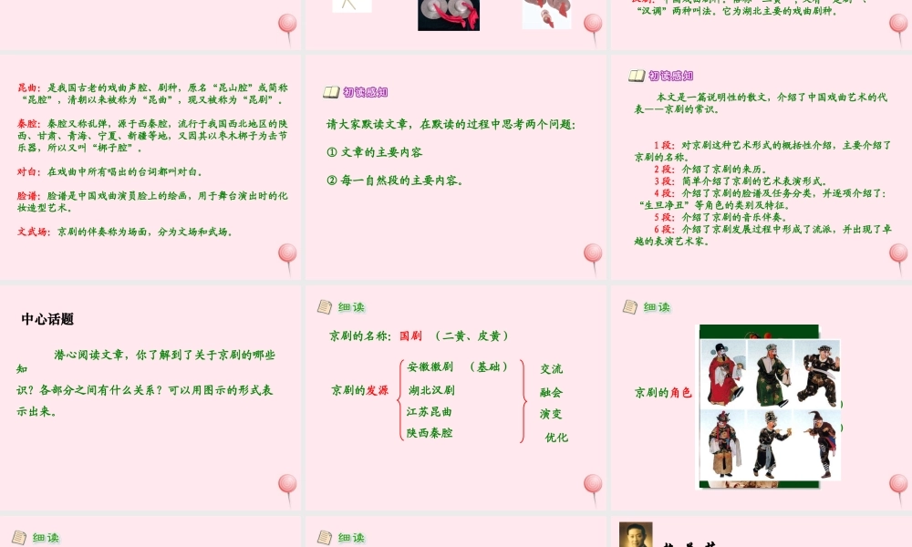 六年级语文上册 第六单元 27《京剧》同步精品课件 冀教版-冀教版小学六年级上册语文课件