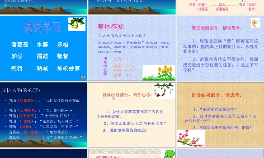 六年级语文上册 第六单元 28《用奇谋孔明借箭》精品课件 冀教版-冀教版小学六年级上册语文课件