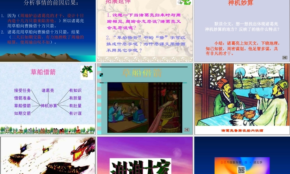 六年级语文上册 第六单元 28《用奇谋孔明借箭》精品课件 冀教版-冀教版小学六年级上册语文课件