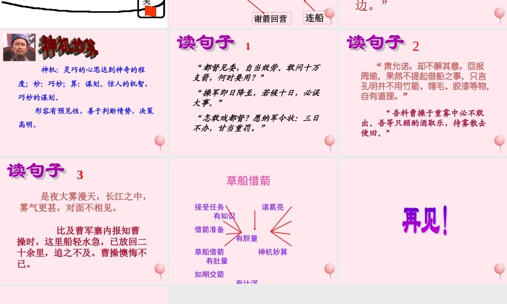 六年级语文上册 第六单元 28《用奇谋孔明借箭》同步优质课件 冀教版-冀教版小学六年级上册语文课件