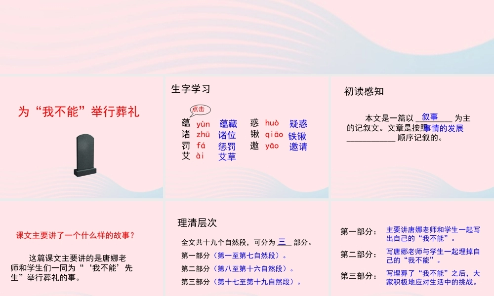 六年级语文上册 第三单元 15《为我不能举行葬礼》参考课件 冀教版-冀教版小学六年级上册语文课件