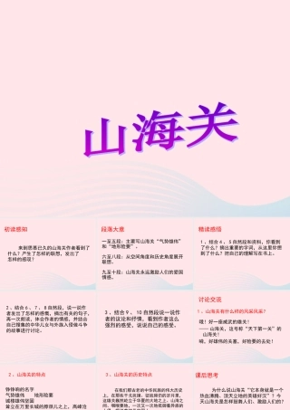 六年级语文上册 第一单元 5《山海关》教学课件 冀教版-冀教版小学六年级上册语文课件