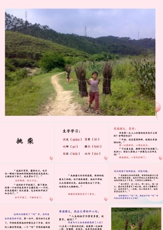 六年级语文上册 第五单元 25《挑柴》优培课件 冀教版-冀教版小学六年级上册语文课件