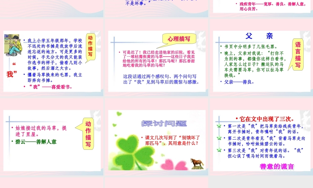 六年级语文上册 第三组 10 别饿坏了那匹马课件1