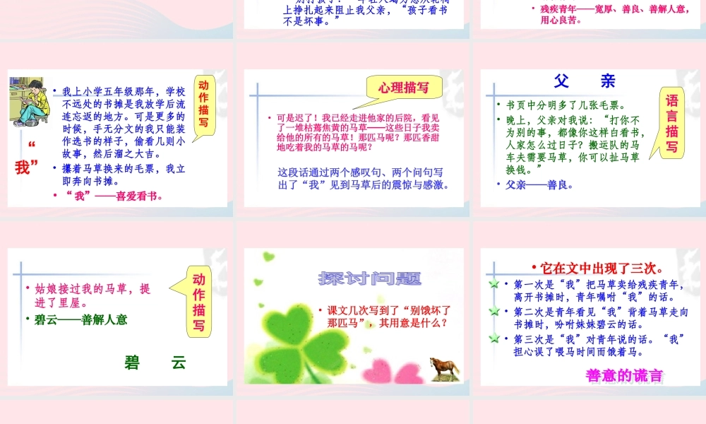 六年级语文上册 第三组 10 别饿坏了那匹马课件2