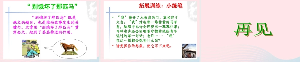 六年级语文上册 第三组 10 别饿坏了那匹马课件2