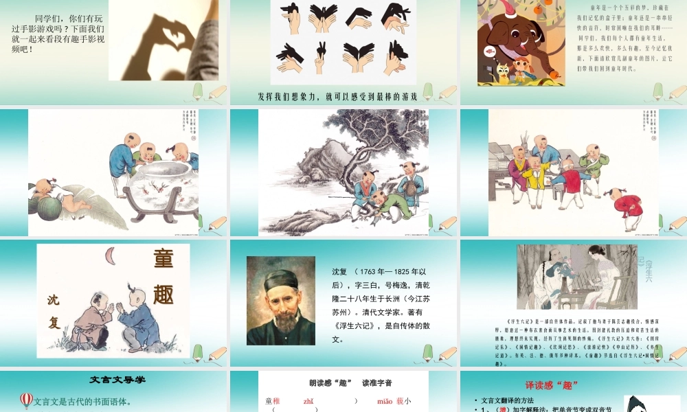 六年级语文上册 第一单元 第5课《童趣》课件 鲁教版五四制-鲁教版五四级上册语文课件