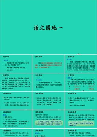 六年级语文上册 第一单元 语文园地一课件2 新人教版-新人教版小学六年级上册语文课件