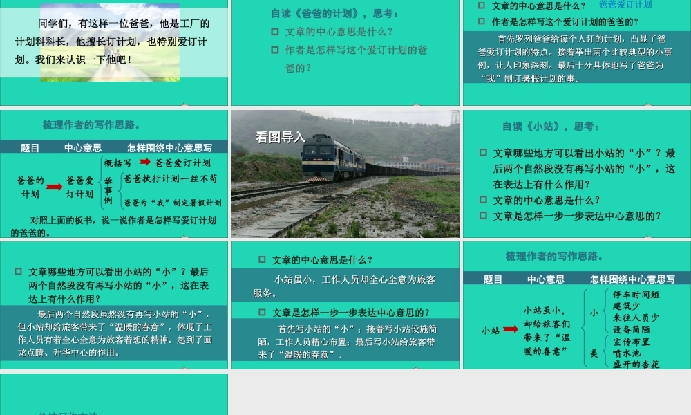 六年级语文上册 第五单元 习作例文《爸爸的计划》《小站》课件 新人教版-新人教版小学六年级上册语文课件