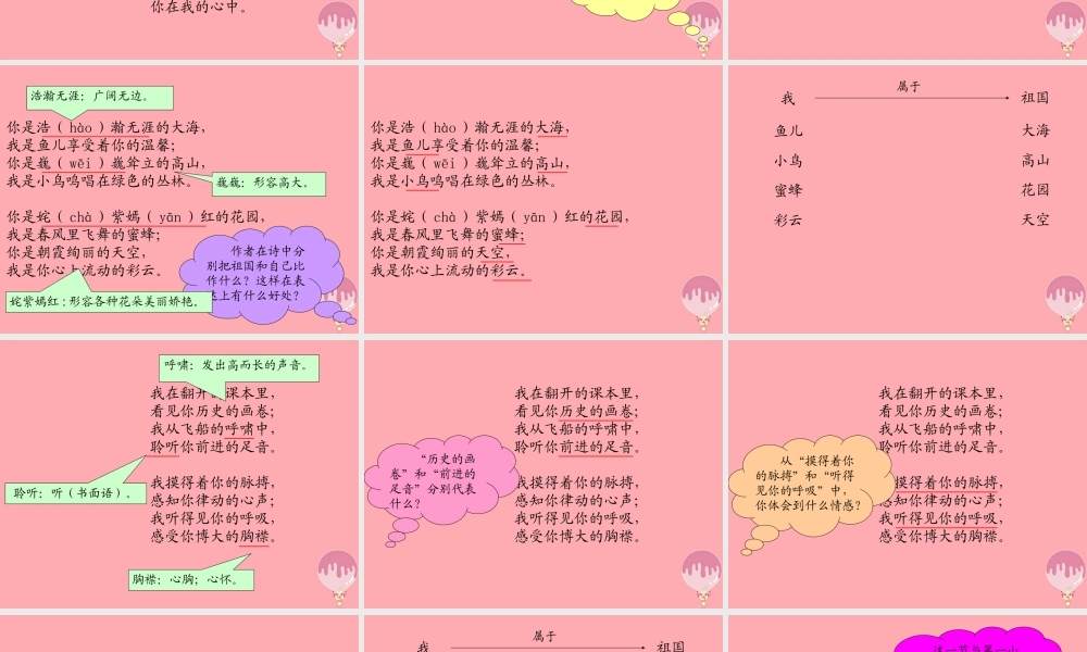 六年级语文上册 第一单元 祖国啊，我属于你课件2 湘教版-湘教版小学六年级上册语文课件