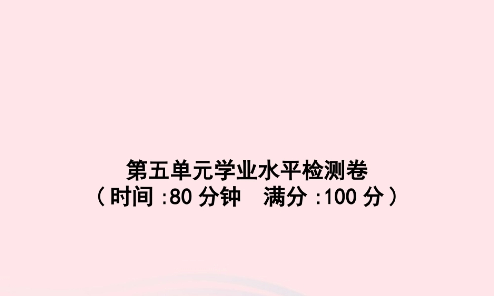 六年级语文上册 第五单元学业水平检测卷课件 新人教版-新人教版小学六年级上册语文课件