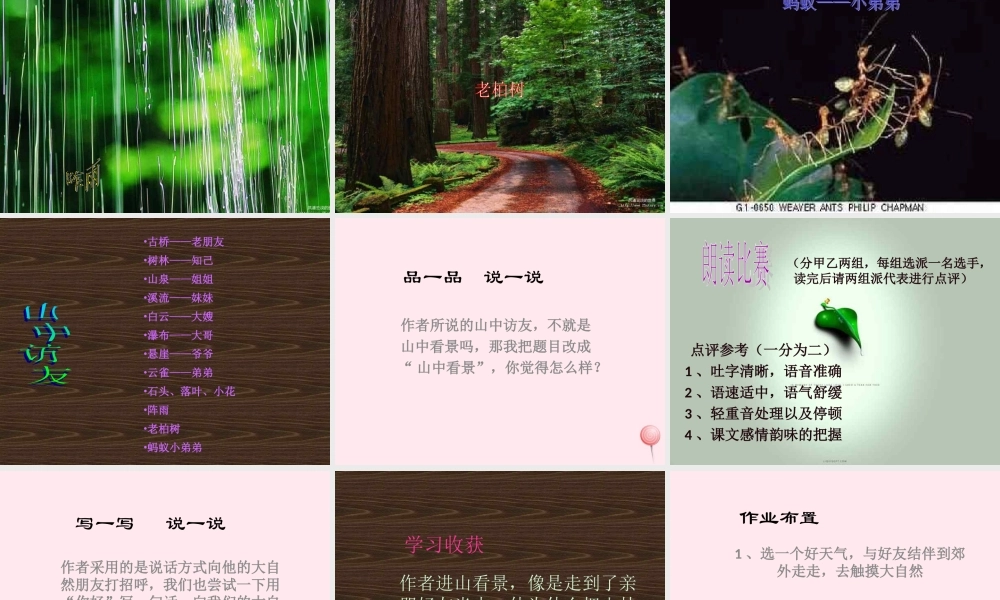六年级语文上册 第一组 1 山中访友课件1 新人教版-新人教版小学六年级上册语文课件
