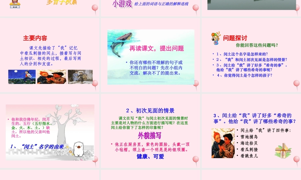 六年级语文上册 第五组 17 少年闰土课件1 新人教版-新人教版小学六年级上册语文课件