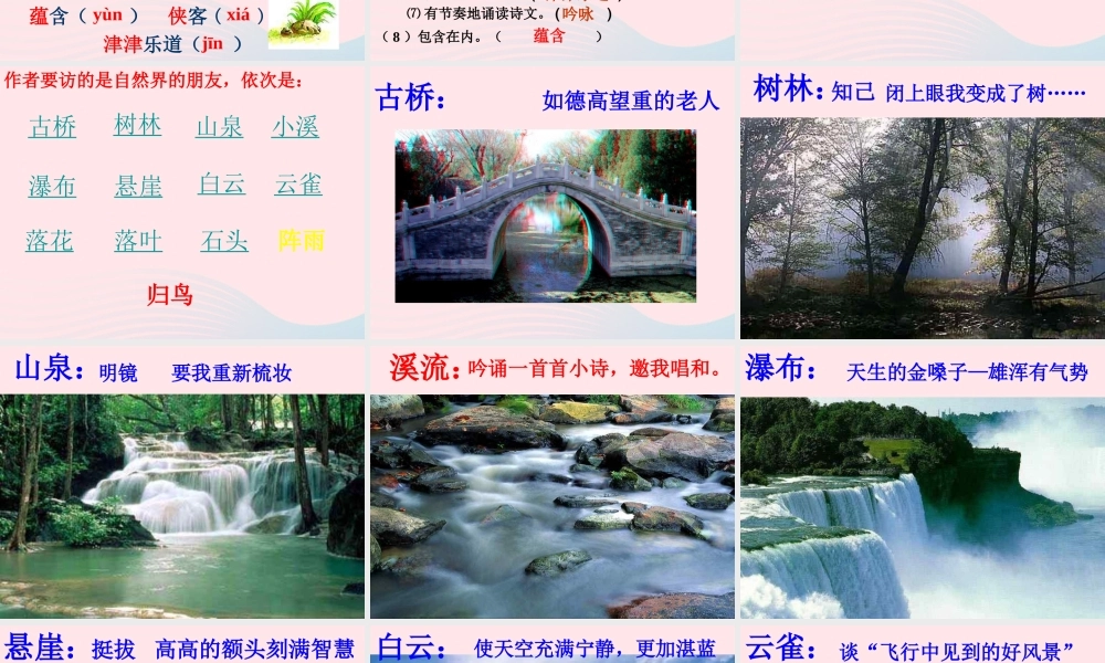 六年级语文上册 第一组 1《山中访友》课文教学课件1 新人教版-新人教版小学六年级上册语文课件