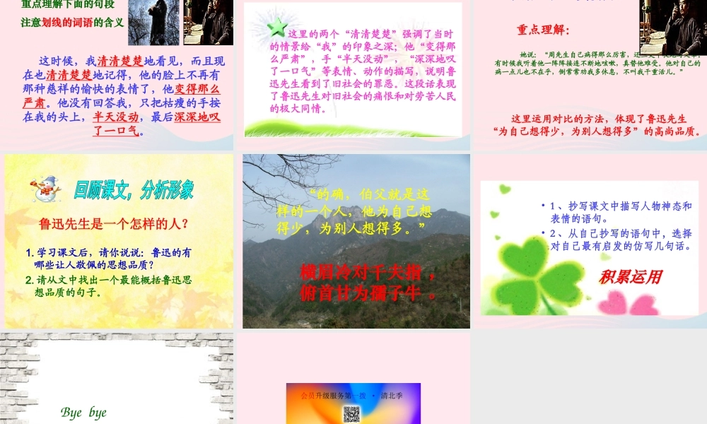 六年级语文上册 第五组 18我的伯父鲁迅先生课堂教学课件1 新人教版-新人教版小学六年级上册语文课件