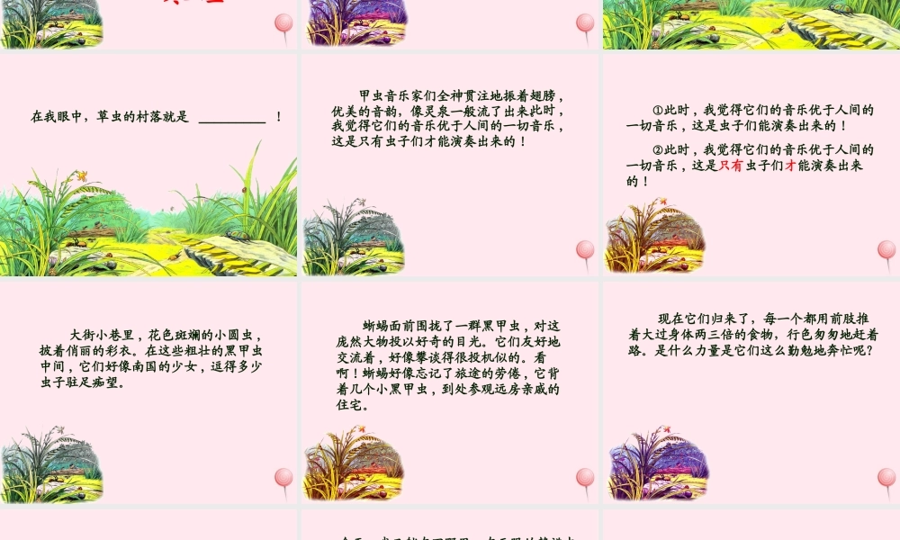 六年级语文上册 第一组 3 草虫的村落课件3 新人教版-新人教版小学六年级上册语文课件