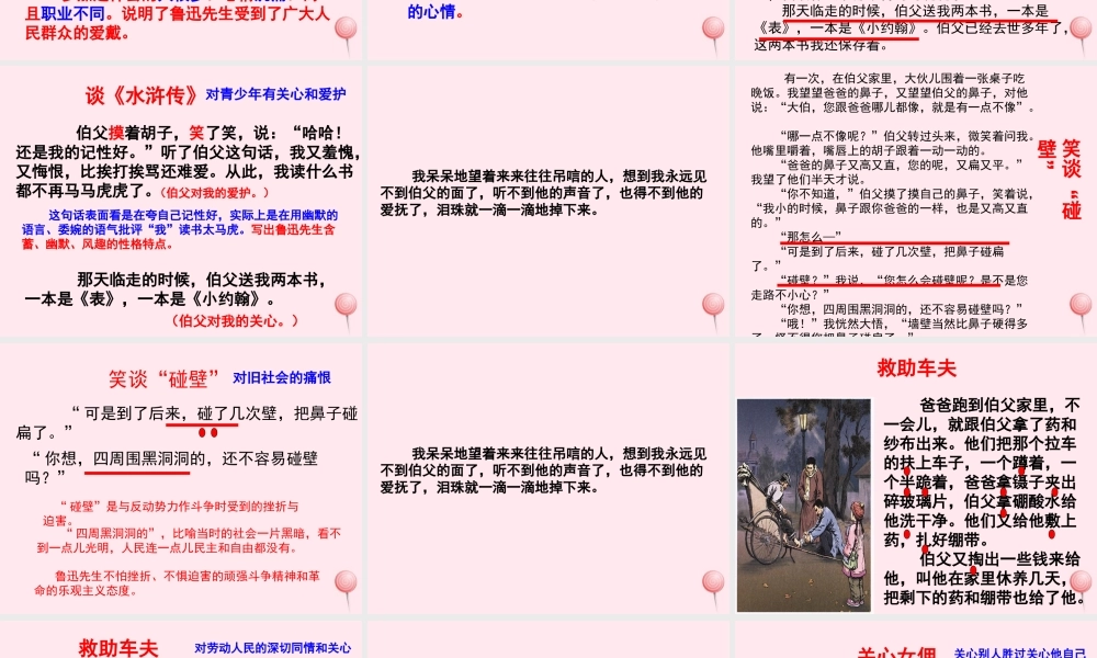 六年级语文上册 第五组 18我的伯父鲁迅先生课堂教学课件3 新人教版-新人教版小学六年级上册语文课件