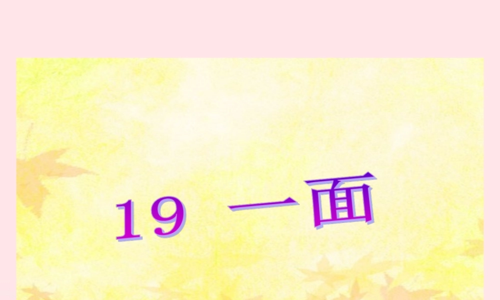 六年级语文上册 第五组 19 一面课件1 新人教版-新人教版小学六年级上册语文课件