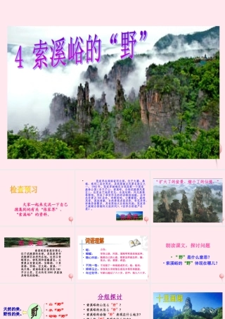 六年级语文上册 第一组 4 索溪峪的野课件2 新人教版-新人教版小学六年级上册语文课件