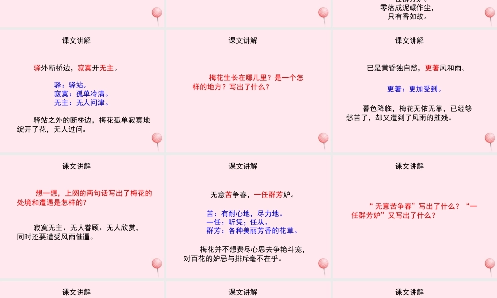 六年级语文上册 第五单元 21《卜算子 咏梅》配套课件 冀教版-冀教版小学六年级上册语文课件