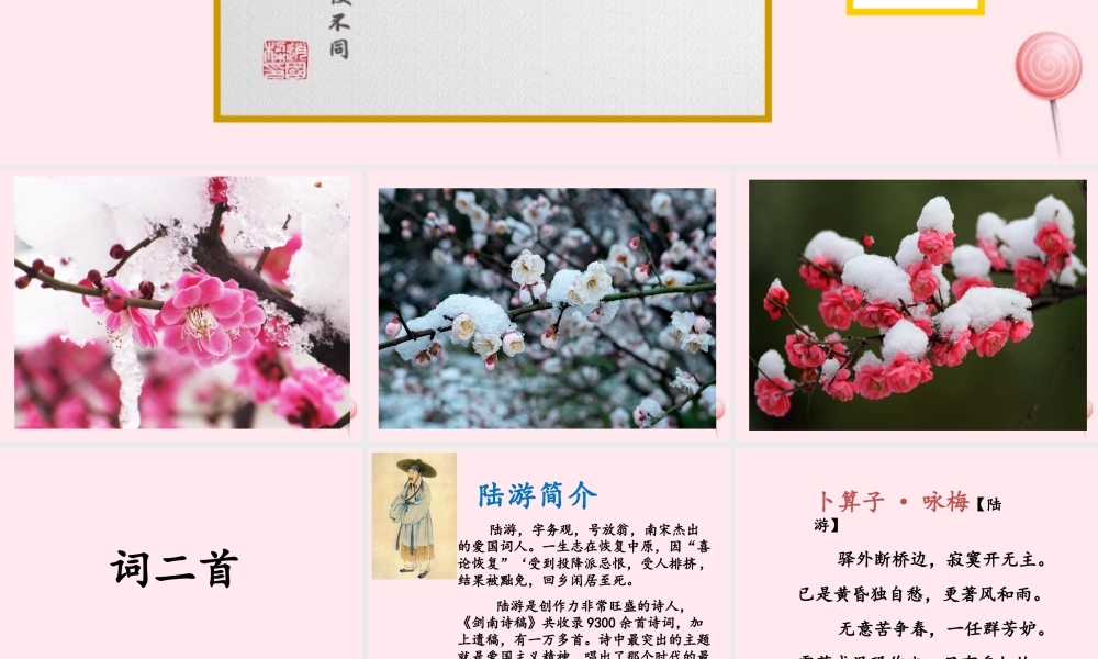 六年级语文上册 第五单元 21《词二首》优培课件 冀教版-冀教版小学六年级上册语文课件