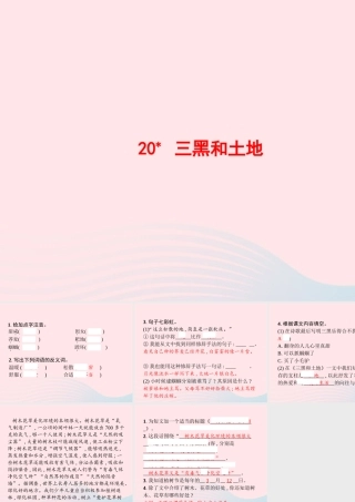 六年级语文上册 第六单元 黑和土地作业课件 新人教版-新人教级上册语文课件