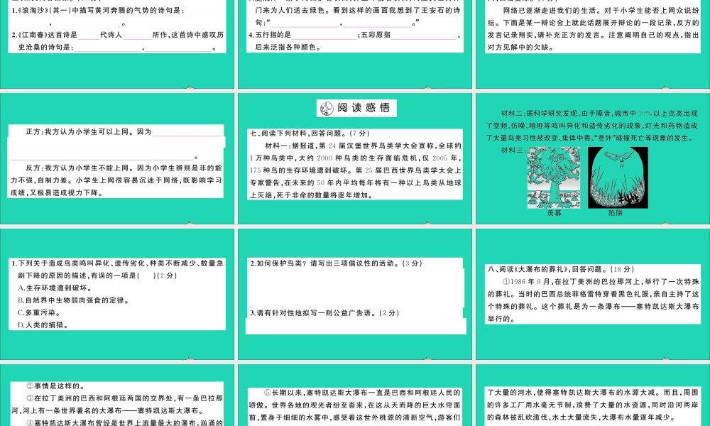 六年级语文上册 第六单元测试课件 新人教版-新人教版小学六年级上册语文课件