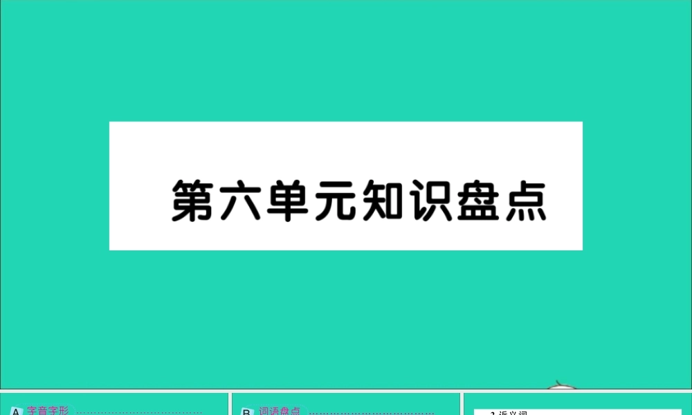 六年级语文上册 第六单元知识盘点作业课件 新人教版-新人教版小学六年级上册语文课件