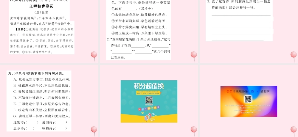 六年级语文上册 第六组 诗海拾贝习题课件 新人教版-新人教版小学六年级上册语文课件