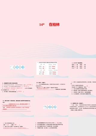 六年级语文上册 第四单元 14在柏林作业课件 新人教版-新人教版小学六年级上册语文课件